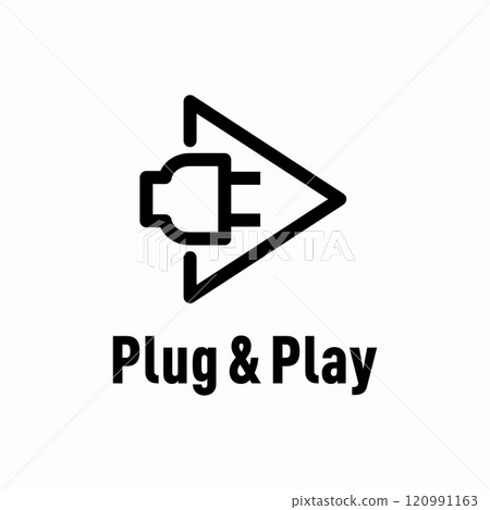Plug and Play vector information sign Plug and Play vector information sign 120991163