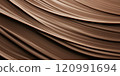 Dark brown beige tonal cream foundation. Liquid waves. Close up macro texture cosmetics ad. Decorative art wallpaper background 120991694