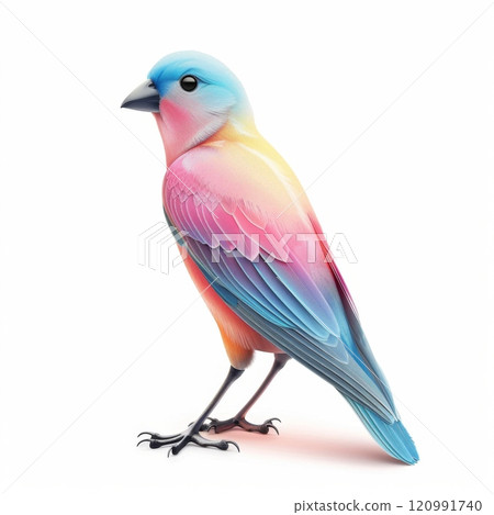 Bird icon isolated, color birds illustration, realistic style animal, popular bird species drawing on white 120991740