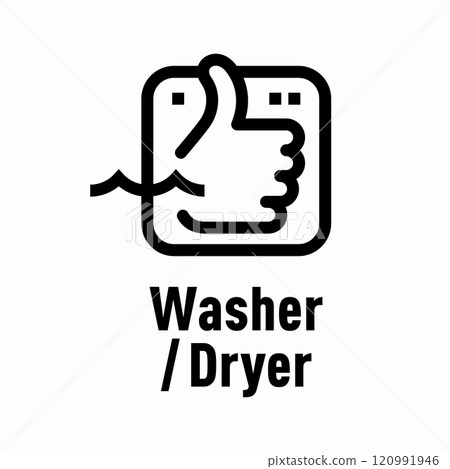 Washer Dryer vector information sign 120991946