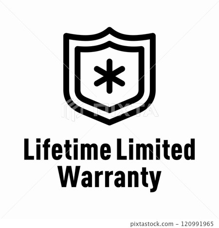 Lifetime Limited Warranty vector information sign 120991965