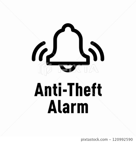 Anti theft alarm information sign icon 120992590