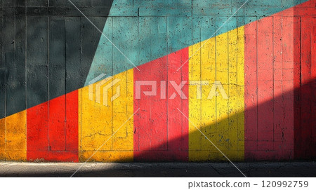 Dark shadowy forms break apart revealing bright and vibrant colors beneath. visual representation captures triumph fear and anxiety bold contrasts. Dark shadowy forms break apart revealing bright and vibrant colors beneath. visual representation captures triumph fear and anxiety bold contrasts. 120992759