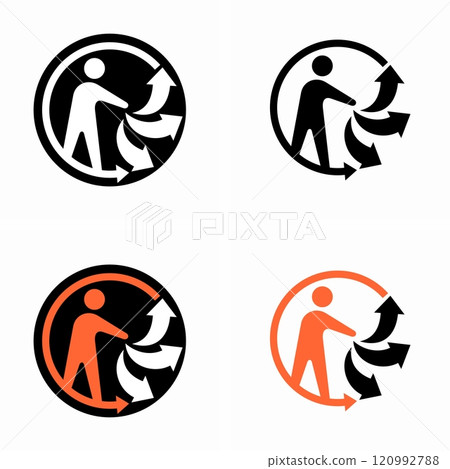 Garbage sorting vector information sign Garbage sorting vector information sign 120992788