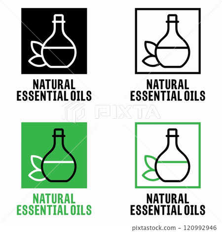 Natural Essential Oils vector information sign 120992946