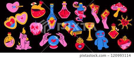 Love spell and magic. Love potions, magic elixirs, fortune telling. Love spell and magic. Love potions, magic elixirs, fortune telling. 120993114