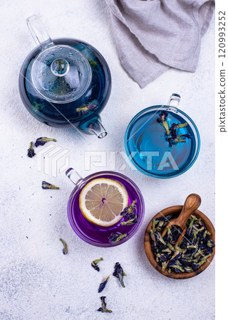 Blue and purple tea Butterfly pea Blue and purple tea Butterfly pea 120993252