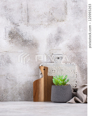 Kitchen counter top with cutting board Kitchen counter top with cutting board 120993263