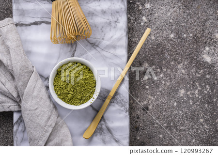 Japanese matcha green tea powder Japanese matcha green tea powder 120993267