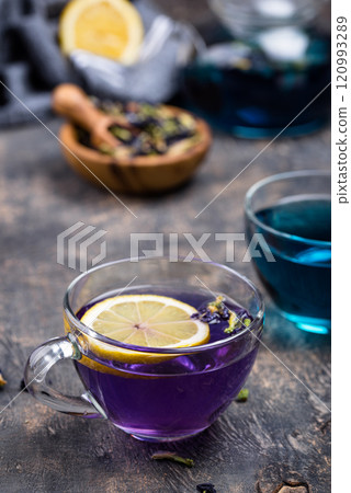 Blue and purple tea Butterfly pea Blue and purple tea Butterfly pea 120993289