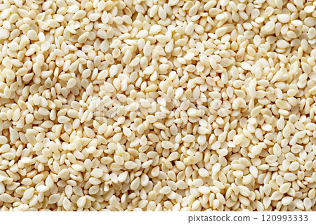 Sesame seeds background on top. Sesame seeds background on top. 120993333