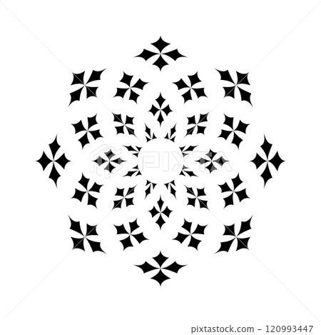 Radial Decorative Geometric Snowflake Pattern. Radial Decorative Geometric Snowflake Pattern. 120993447