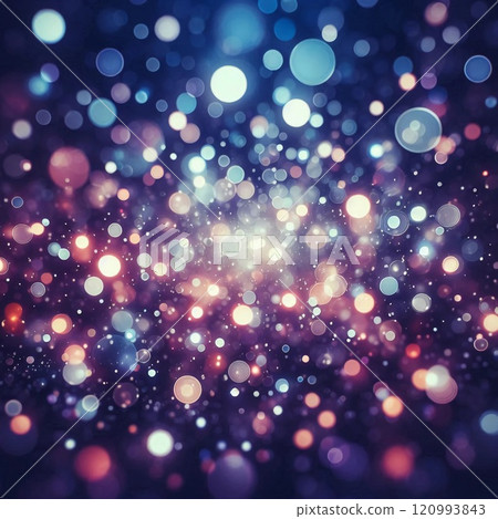 Close up of blurred background with many lights in pink, purple and white colors. 120993843