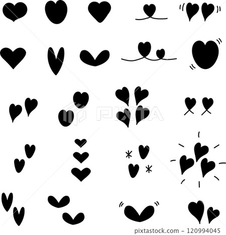 Heart silhouette icon set 120994045