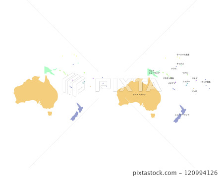 大洋洲顏色編碼的map_pastel集 120994126