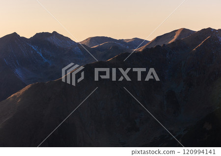 sunset in Fagaras Mountains, Romania 120994141