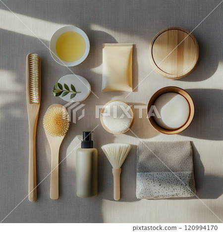 Explore Natural Bath Essentials for a Soothing and Refreshing SelfCare Routine at Home 120994170