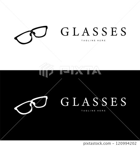 simple design silhouette logo glasses illustration modern fashion style for product brand 120994202
