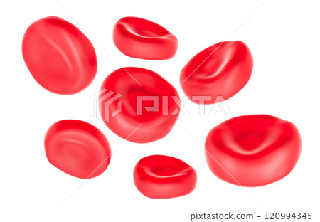 Red blood cells, erythrocytes. 3D rendering Red blood cells, erythrocytes. 3D rendering 120994345