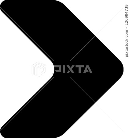 Simple black arrow pointing to the right with rounded edges, ideal for indicating direction, progress, or navigation on a clean white background Simple black arrow pointing to the right with rounded edges, ideal for indicating direction, progress, or navigation on a clean white background 120994739