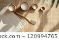 Natural Spa Essentials Wooden Utensils and Ingredients for a Relaxing Experience 120994765