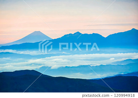 從穗高看到的黎明富士山 120994918