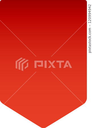 Red bookmark or ribbon is pointing downwards, featuring a gradient from light red to dark red, perfect for marking a place in a book or document or as a decorative element Red bookmark or ribbon is pointing downwards, featuring a gradient from light red to dark red, perfect for marking a place in a book or document or as a decorative element 120994942