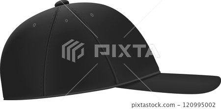 Simple black baseball cap featuring a classic design, perfect for casual wear, sports, or promotions, isolated on a white background for versatile use 120995002