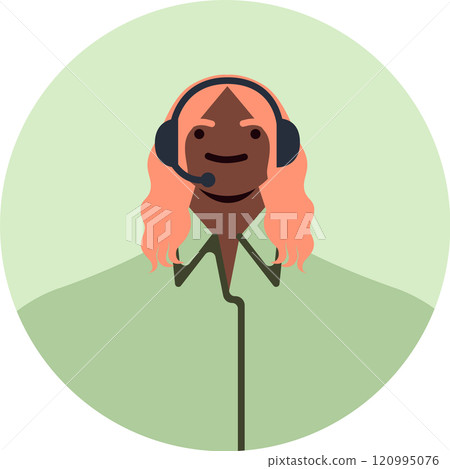 Friendly customer service representative with headset is smiling, providing professional assistance and support, ensuring customer satisfaction Friendly customer service representative with headset is smiling, providing professional assistance and support, ensuring customer satisfaction 120995076