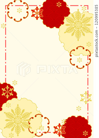 Winter Japanese-style templates for New Year's greetings and celebrations 120995385
