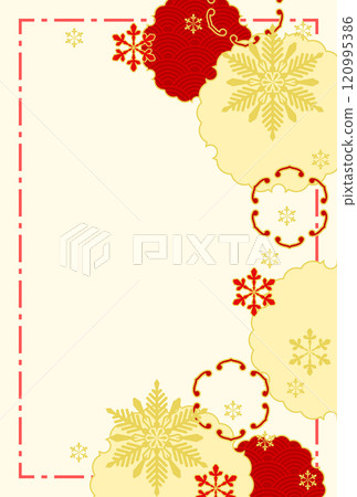 Winter Japanese-style templates for New Year's greetings and celebrations 120995386