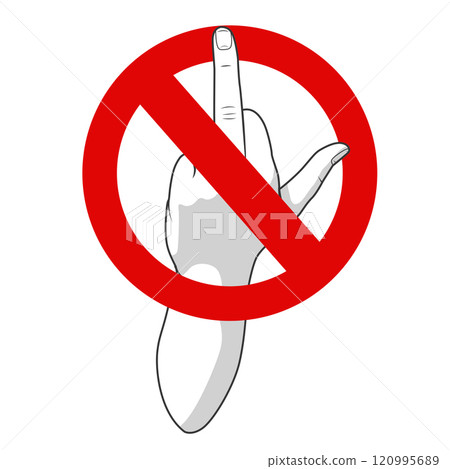 Censored prohibited offensive hand gesture Censored prohibited offensive hand gesture 120995689
