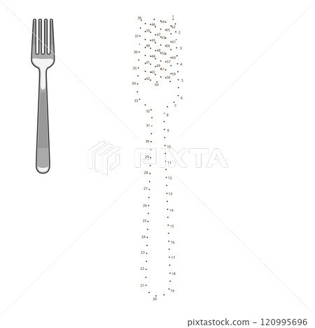 Connect dots to draw fork educational game Connect dots to draw fork educational game 120995696
