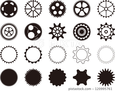 Gears Steampunk Icon Parts Monochrome Simple 120995761