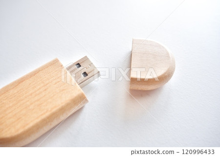 flash disk with a cover made of wood. 120996433
