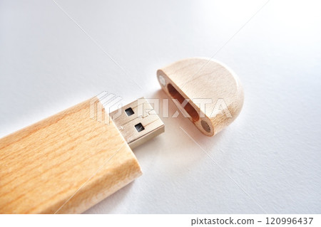 flash disk with a cover made of wood. flash disk with a cover made of wood. 120996437