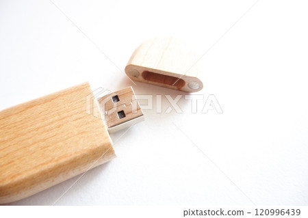 flash disk with a cover made of wood. 120996439