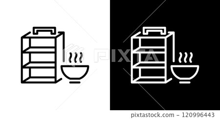 送貨拉麵簡單的線條圖標 送貨拉麵簡單的線條圖標 120996443