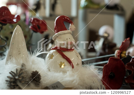 closeup of christmas decoration at the christmas market closeup of christmas decoration at the christmas market 120996527