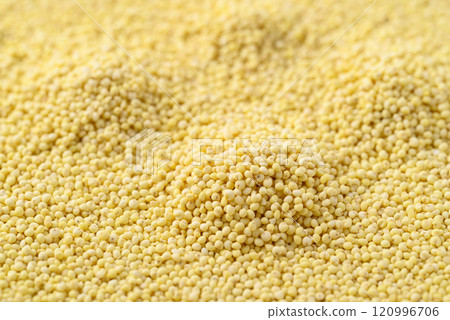 Organic yellow millet grain texture background, Healthy food ingredient Organic yellow millet grain texture background, Healthy food ingredient 120996706