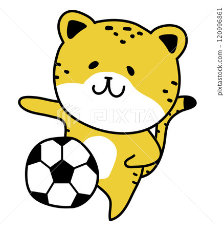 Cheetah playing soccer 3 120996861