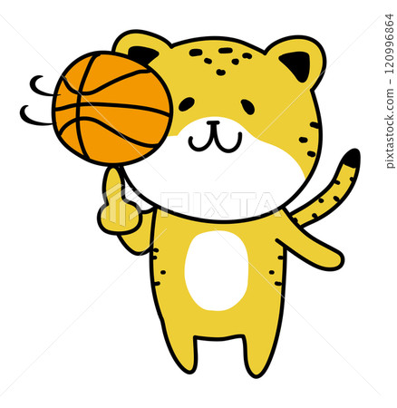 Cheetah spinning a basketball Cheetah spinning a basketball 120996864