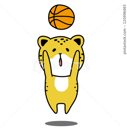 獵豹在籃球場投籃 120996865