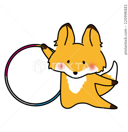 Fox dancing with a hoop in rhythmic gymnastics 2 Fox dancing with a hoop in rhythmic gymnastics 2 120996881