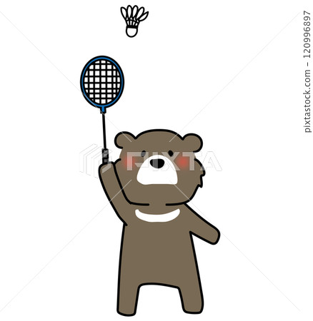 Asiatic black bear playing badminton 4 120996897