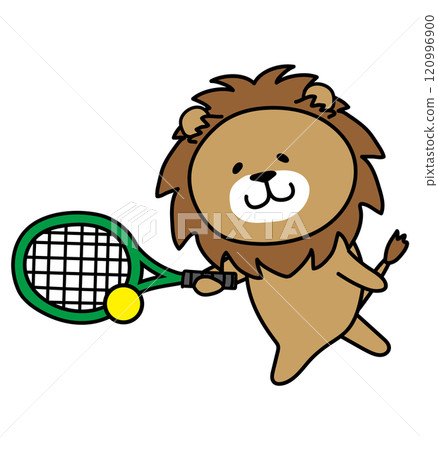 Lion playing tennis 1 120996900