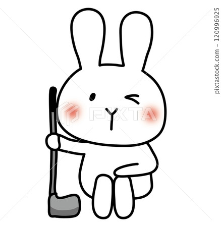 White Rabbit Reading the Golf Line 120996925