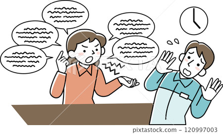 Male staff being harassed by female customers 120997003