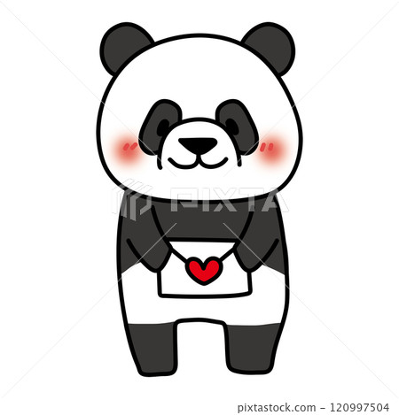 A bashful panda delivers a love letter 120997504