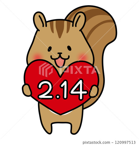 Squirrel with Valentine's Day date 120997513